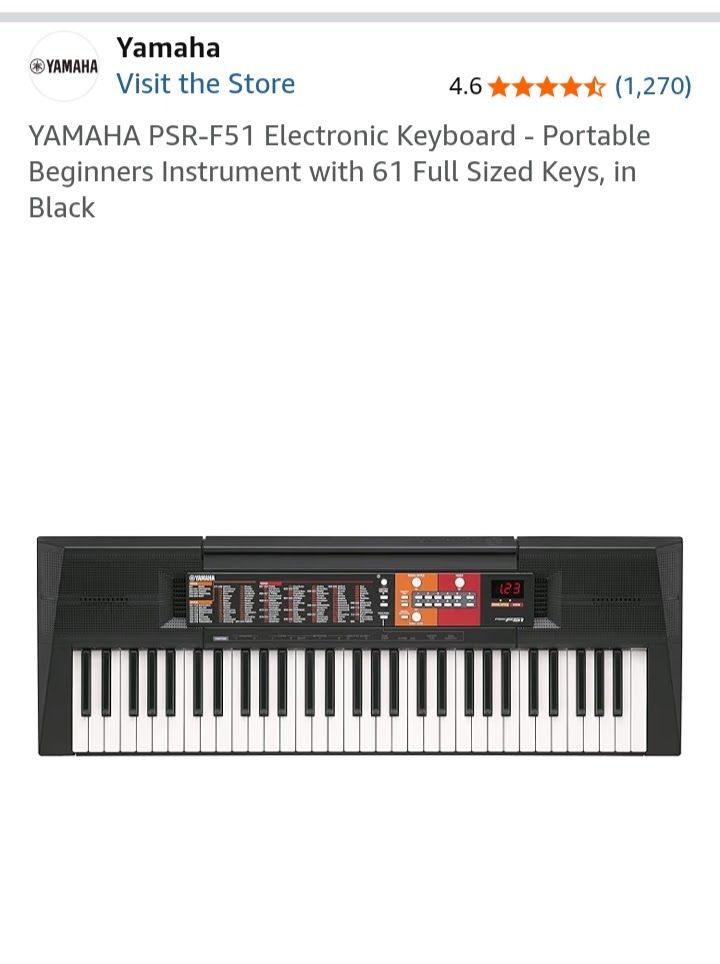 Yamaha 61 key - keyboard & stand 