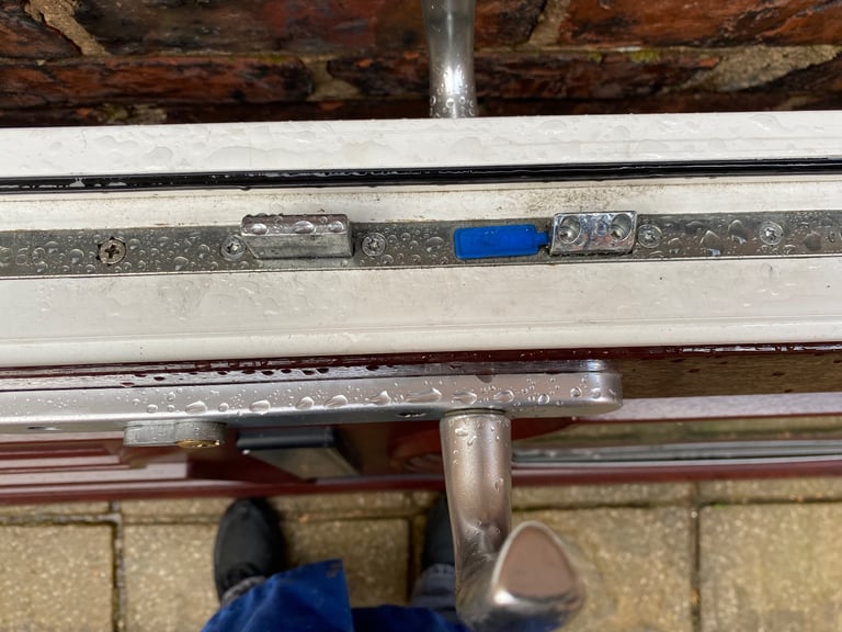 Wood grain on white Double Glazing door