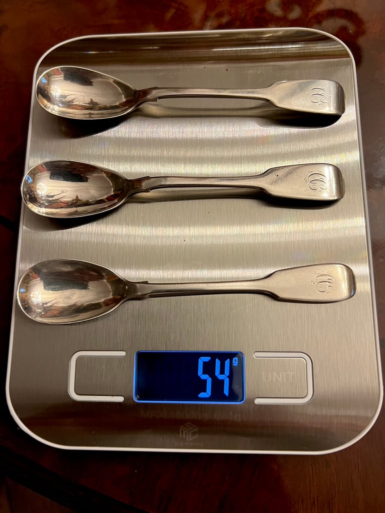 Rare antique provincial Irish sterling silver egg spoons Dublin 1841