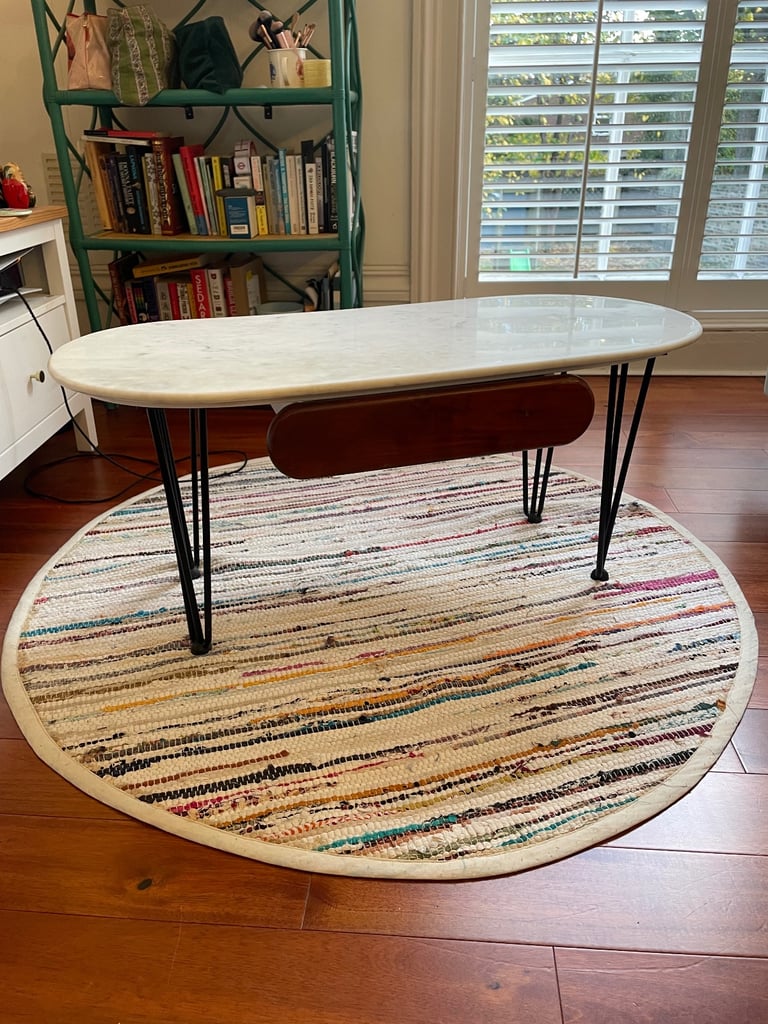 image for Real Marble Coffee Table with Wooden Drawer