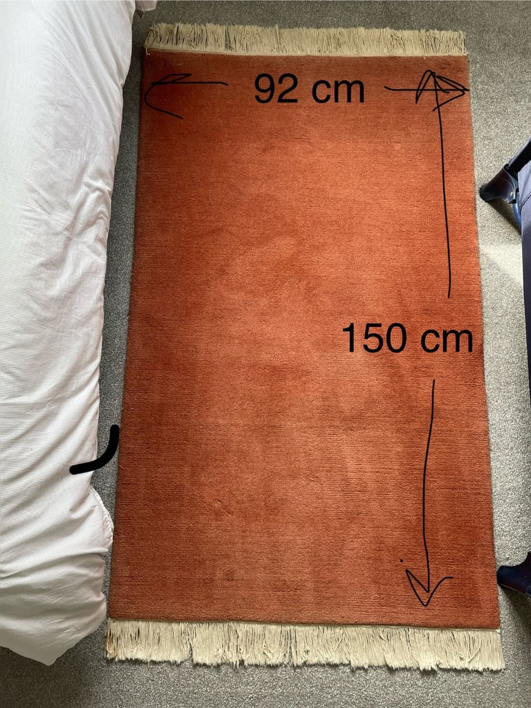 image for Rug - Burnt Orange/Rust colour - 150 x 92 cm