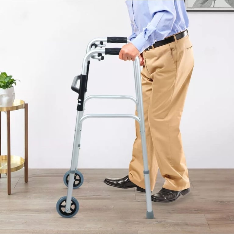  Lightweight Aluminium Walker Mobility Aid Walking Frame with Wheels