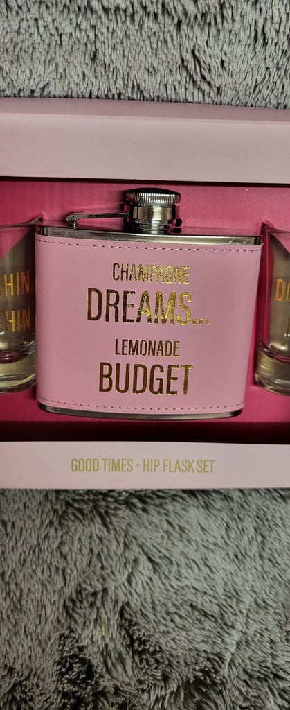 Women's Pink Hip Flask With Glasses