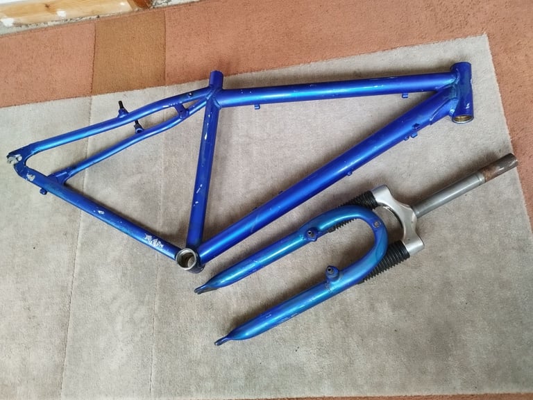 image for Alloy Mountain Bike Frame, And Suspension Forks.