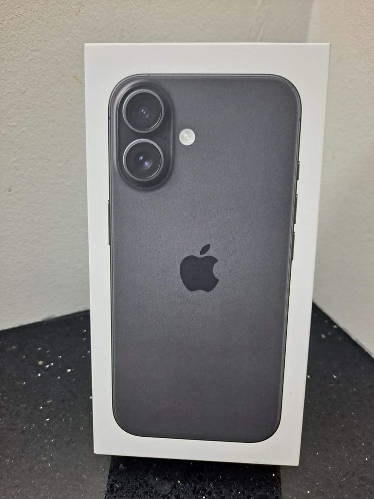 GENUINE APPLE IPHONE 16 UNLOCKED 128GB 5G BLACK BRAND NEW SEALED WITH FULL APPLE WARRANTY