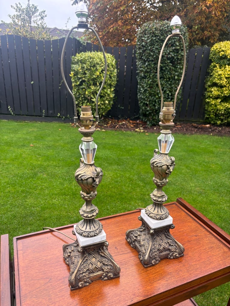 image for Pair of cast ornate lamp bases 