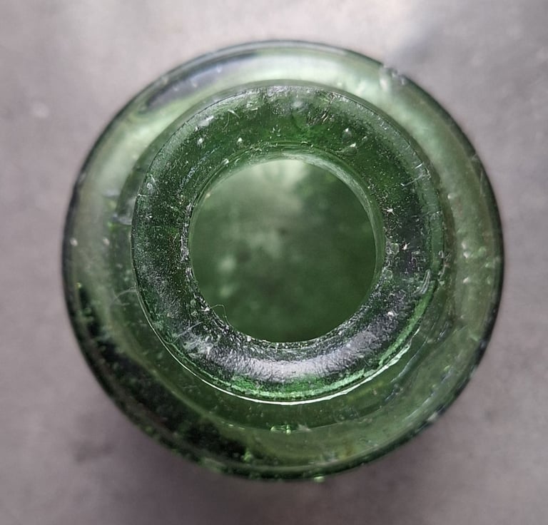 Antique Green Glass Inkwell