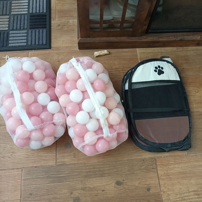 Dog play pen with balls