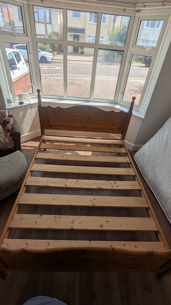 King Size Double Bed, Pine, Solid Wood
