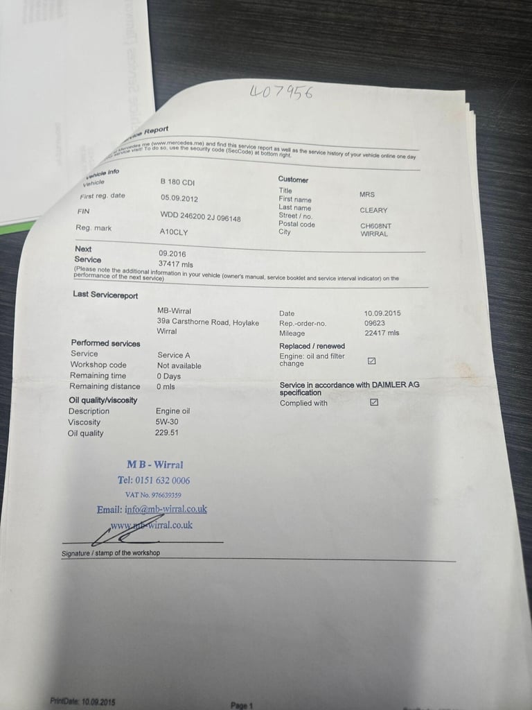 2012 Mercedes-Benz B Class B180 CDI BlueEFFICIENCY Sport 5dr Auto MPV DIESEL Automatic