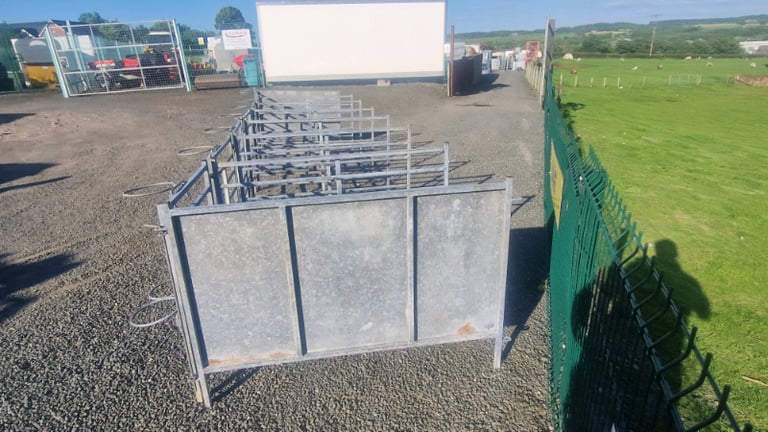 8 x calf rehearing pens with bucket holders farm livestock tractor 