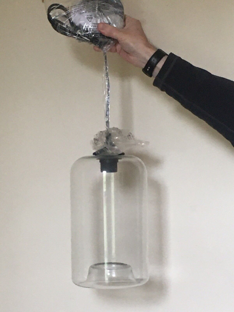 GLASS PENDANT LIGHT Hanging Ceiling Transparent Cylinder industrial modern retro