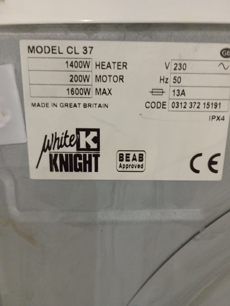 White Knight 3kg compact dual heat tumble dryer 