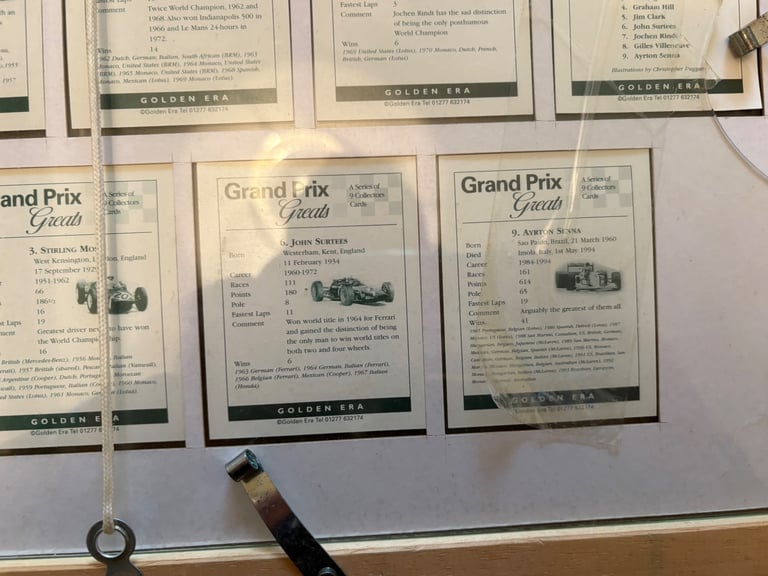 Golden Greats Framed set of 10 GP drivers