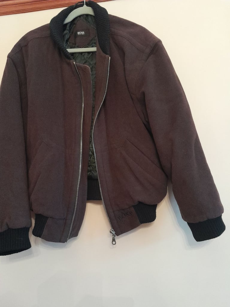 image for AS NEW Top Quality HUGO BOSS Cashmere Wool, Lined Bomber Jacket Size LARGE