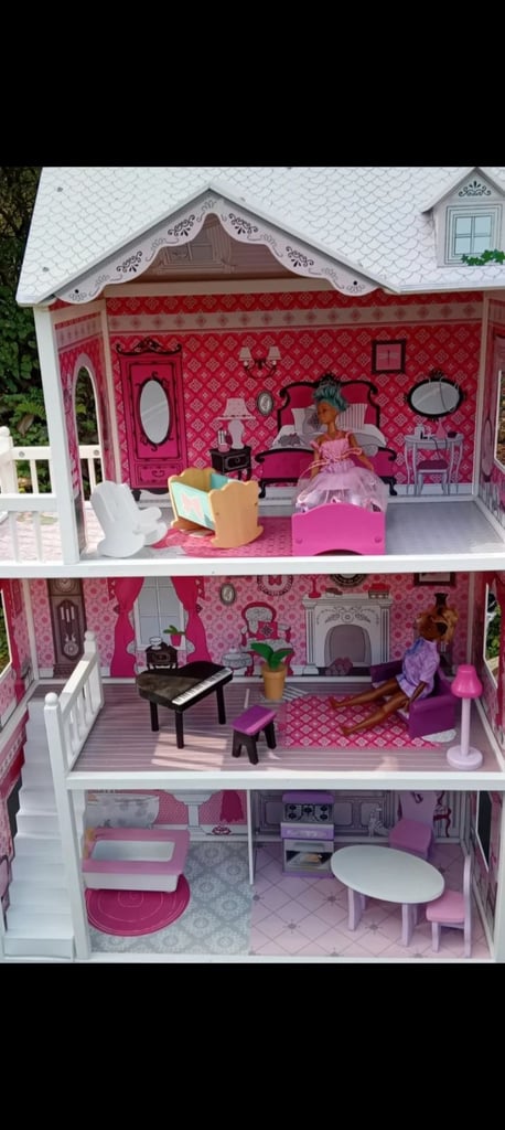 Dolls House with Stairs. Also Furniture And Toys. In Good Condition