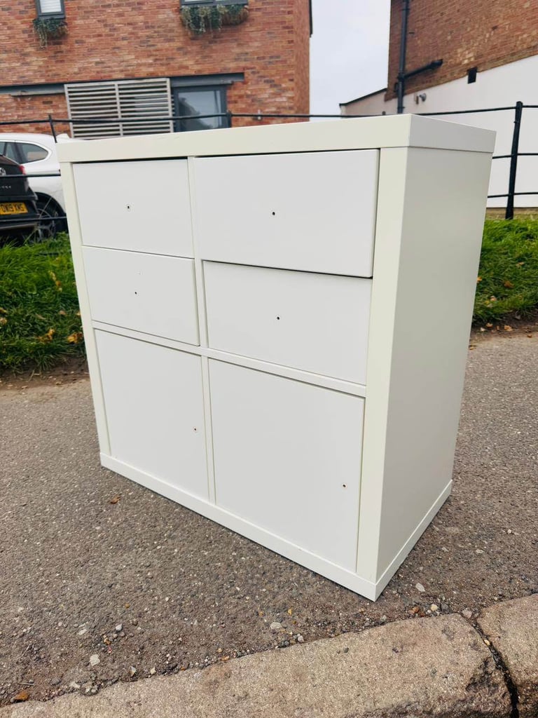 IKEA Kallax Shelving Unit with Drawers and Doors - White