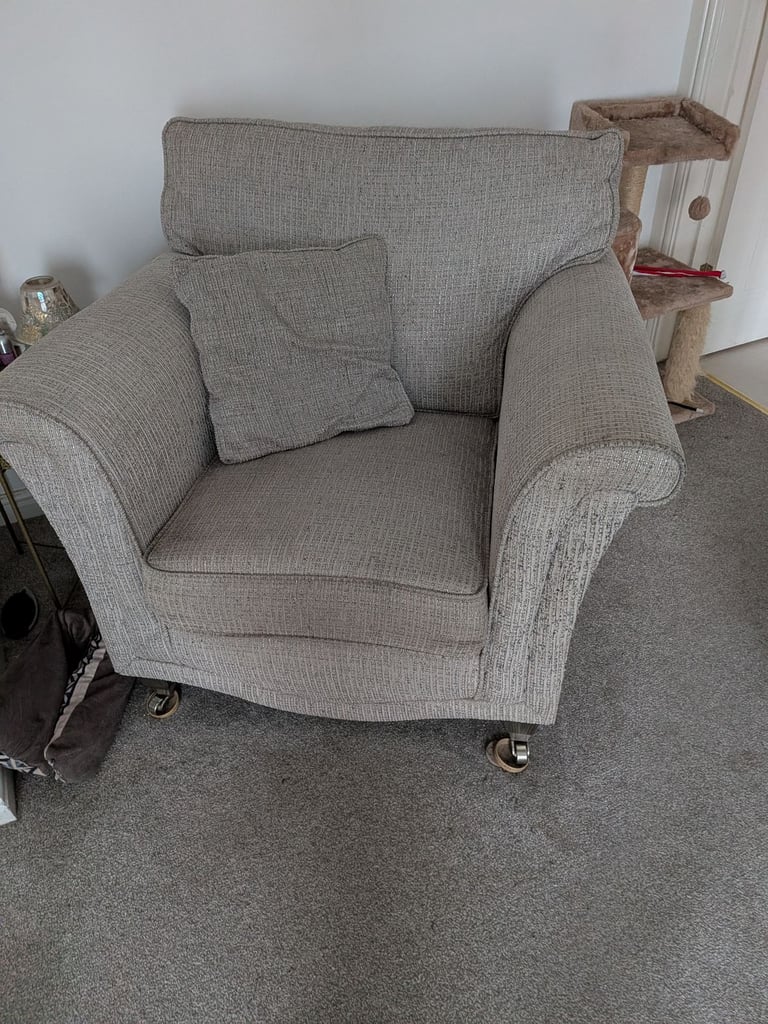 image for Grey 2 seater sofa and chair 