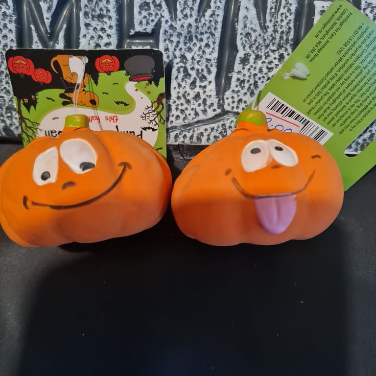 Halloween soft  squeaky pumpkin faceball for small and medium dogs