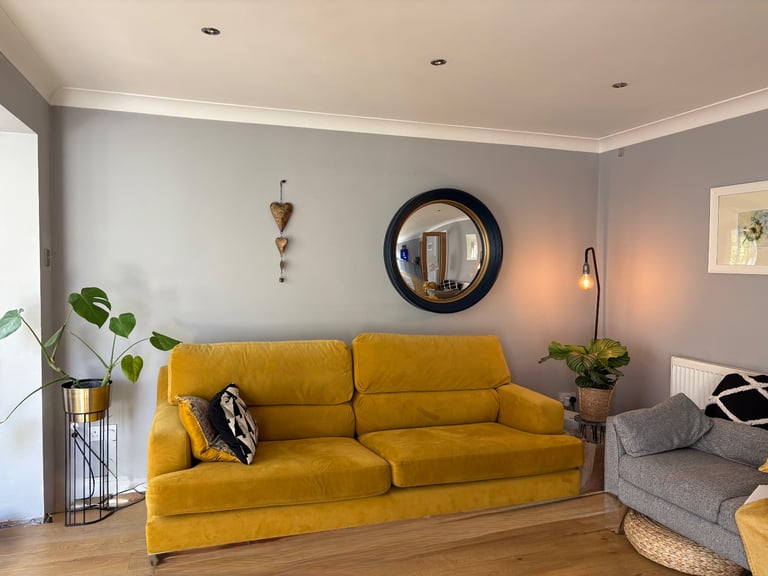 4 seater sofa mustard yellow 