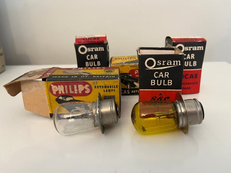 Vintage Osram Lucas Car Bulbs, Philips Lamps, Tungsram Valve, Respirator