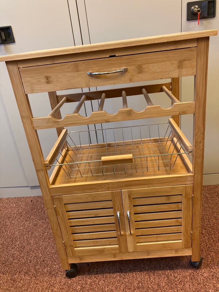 image for Butcher block kitchen trolley