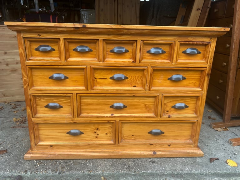 image for Solid chunky pine large chest of drawers. Possible delivery 