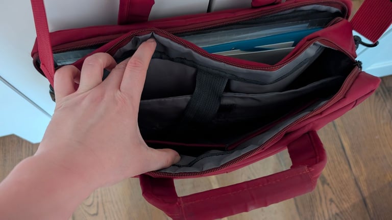 Dark Red Laptop Bag - Crossbody / Shoulder Style