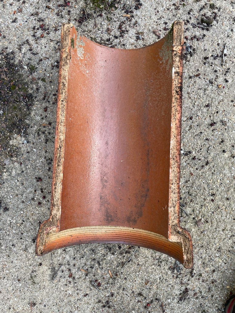 image for Glazed Pottery half drain - wild life shelter, bug hotel, water feature or any ideas £10