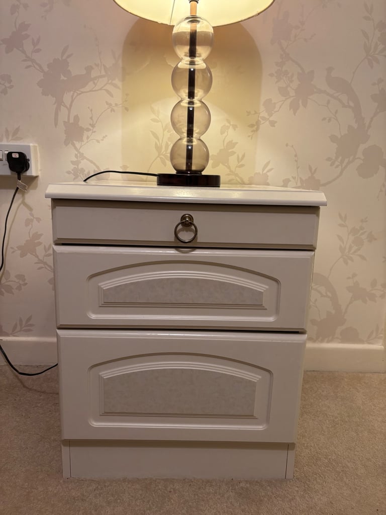 Bedside table and lamp 