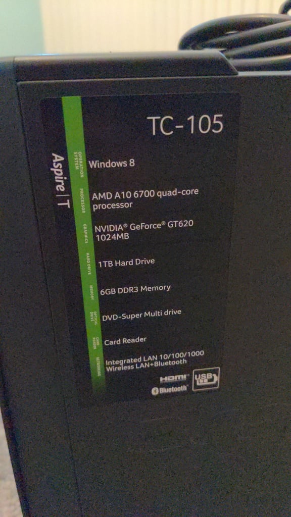 Acer Aspire TC-105 **No HDD**