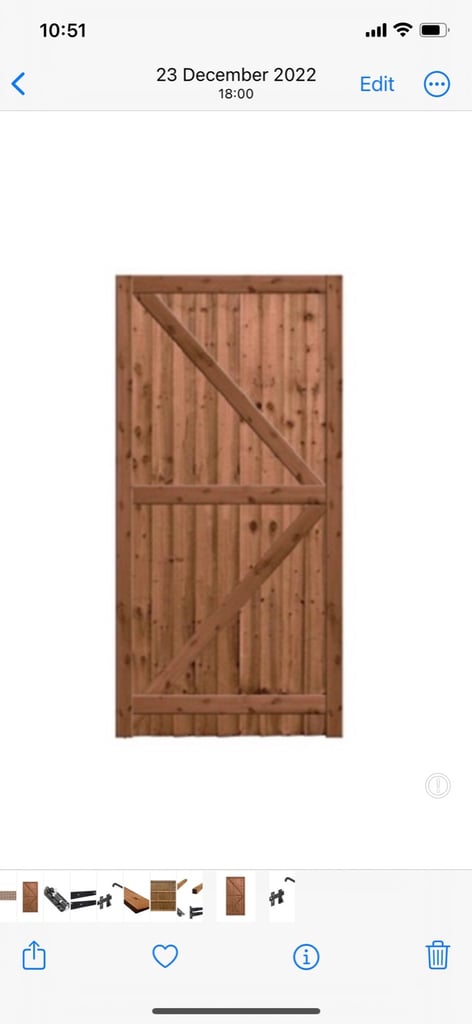 Brand new garden gate 6ft by 3ft featheredge brown gate 