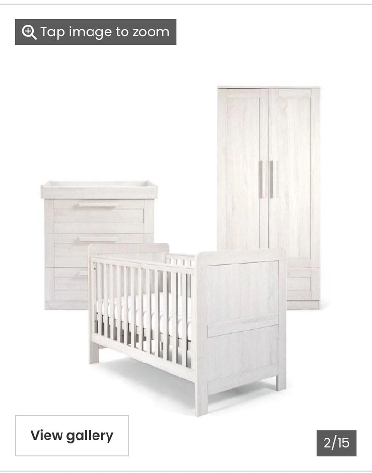 Mamas and papas Atlas nursery furniture set - cot / drawers / wardrobe