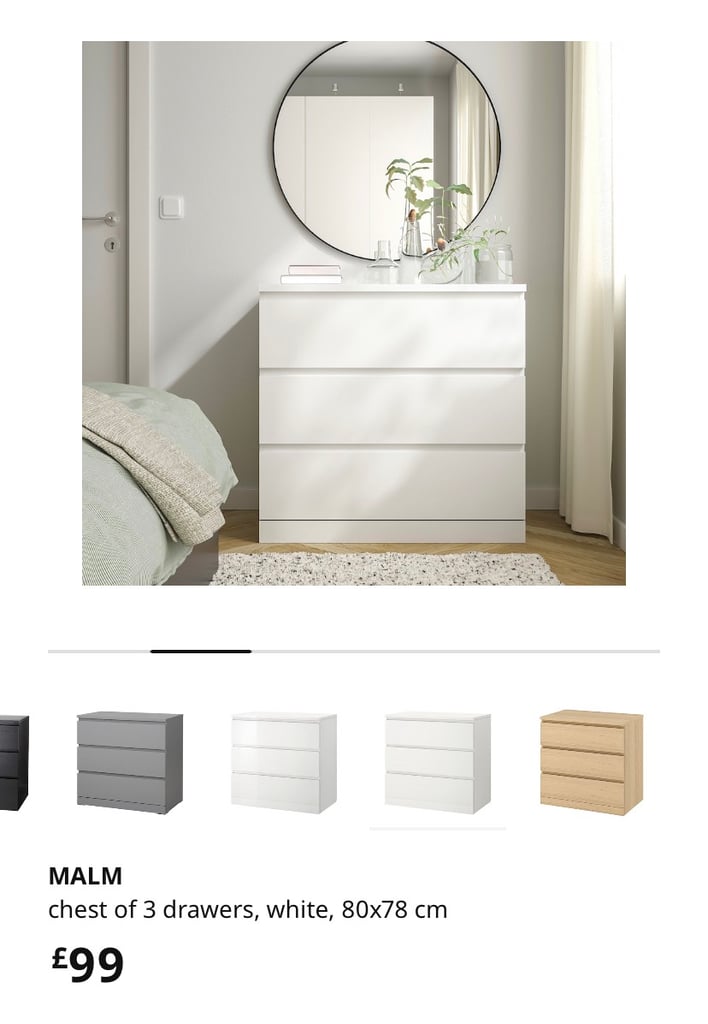 IKEA Malm 3 drawers | in Worcester Park, London | Gumtree