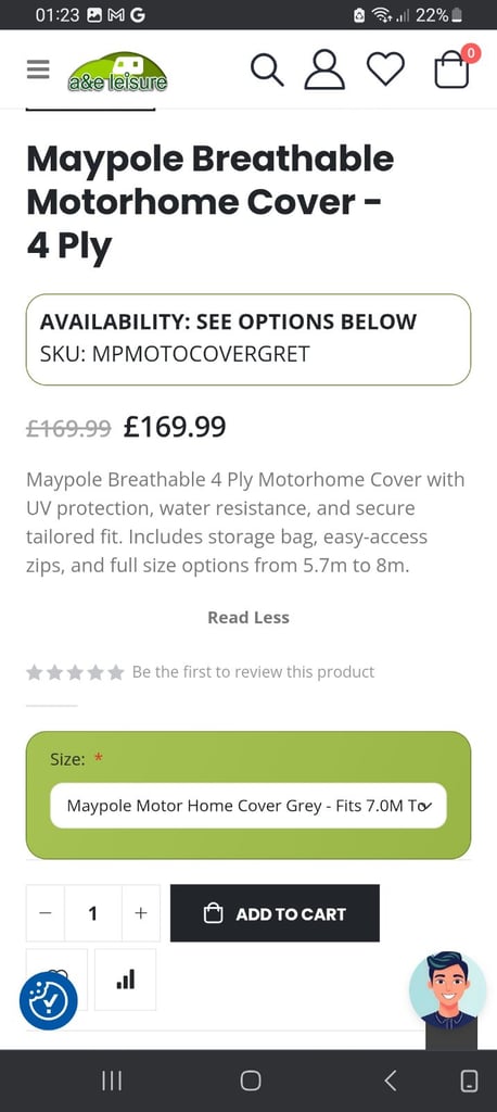 Motorhome Cover, new.