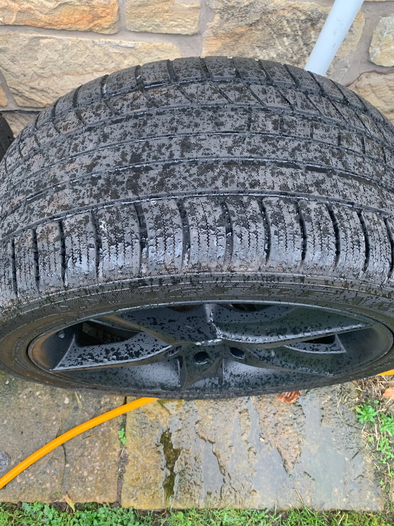 4 Black alloys with winter tyres for BMW X6 or similar