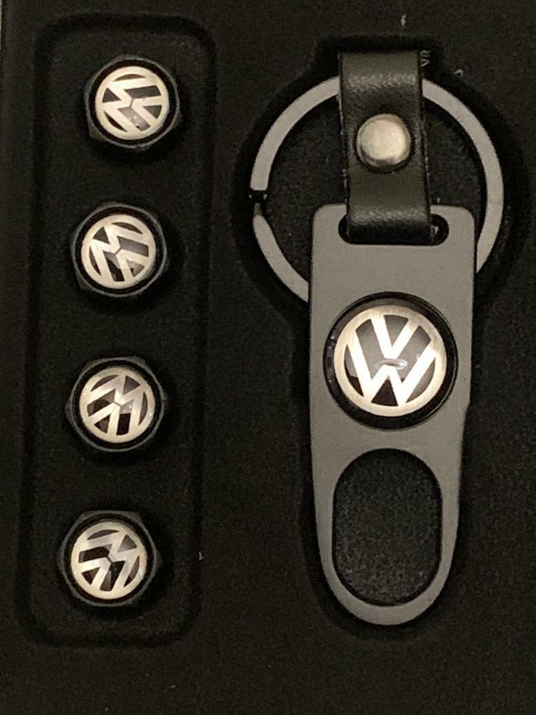 image for VW volkswagen black  alloy wheel tyre valve dust caps 
