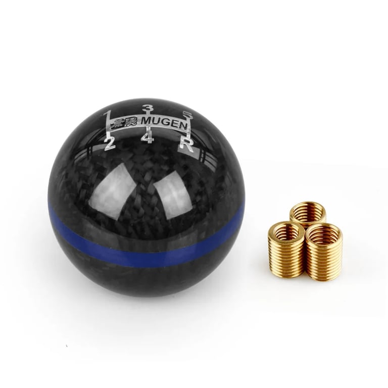 Mugen universal Carbon Fiber Gear Knob – Stylish 5-Speed Manual Car Accessory