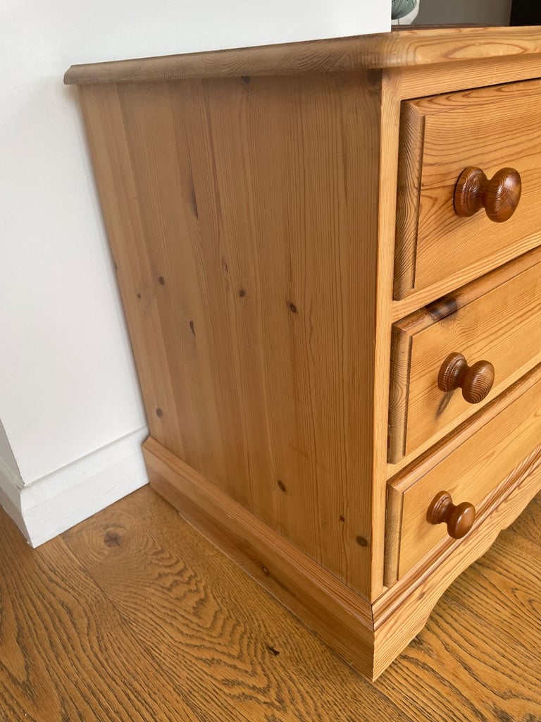 Solid Pine Bedside Chest of Drawers