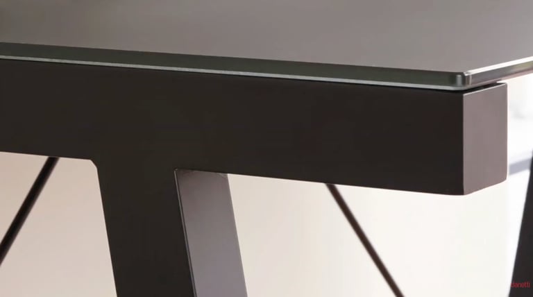 Danetti Cavour Black Glass Desk