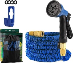 image for 15m Expandable Garden Hose with Spray Gun and brass fittings