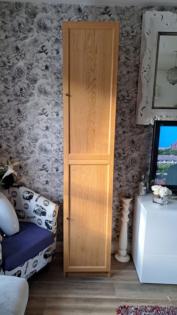 image for Ikea Tall Narrow pine effect coloured storage cupboard,can deliver 