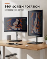 Monitor Stand - ErGear - For 13”-32” Screens, Freestanding Monitor Arm with Tempered Glass Base