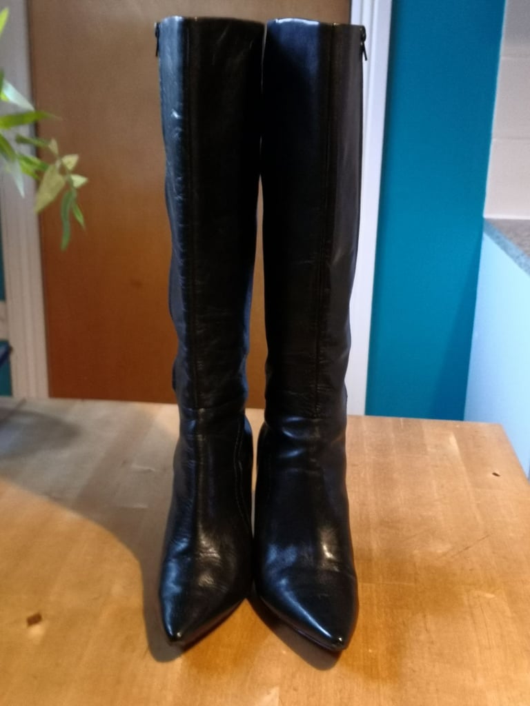 image for Real leather high heeled boots by M & S £10
