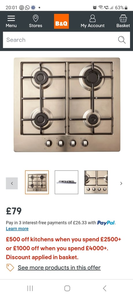 image for Gas hob. *brand new* B&Q