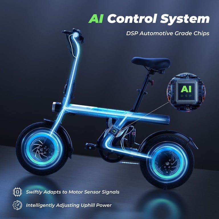 U1 Foldable Electric E-Bike Bicycle Pedal Assist Ideal for teens and camp
