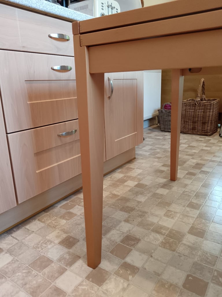 Solid Wood & Glass Extendable Dining Table For Sale