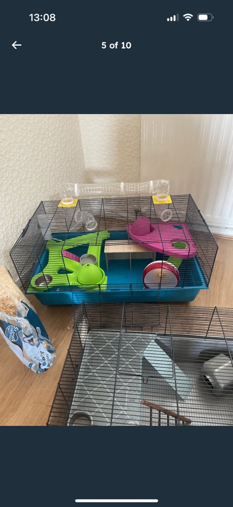 2 hamster cages with carrier 