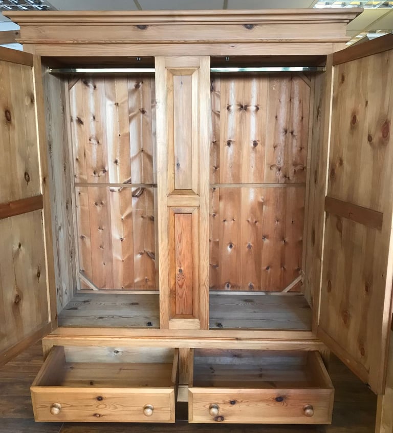 Triple size  2 drawers solid pine  wardrobe good conditions