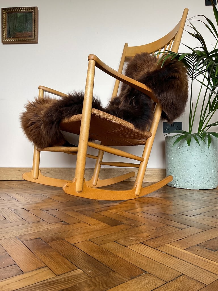 Mid century Danish Hans j Wegner rocking chair 